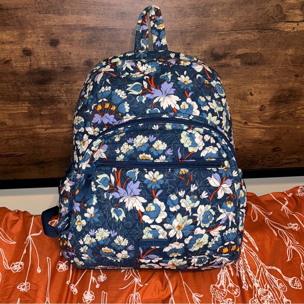 Full Size Vera Bradley Campus Backpack - Floral Burst